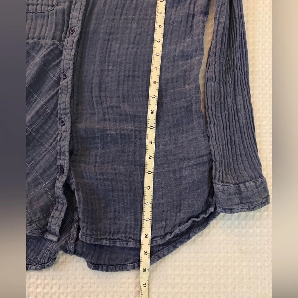 Sea Gypsies 100% Cotton Boho Chic Gauzy Button Down Shirt SZ M